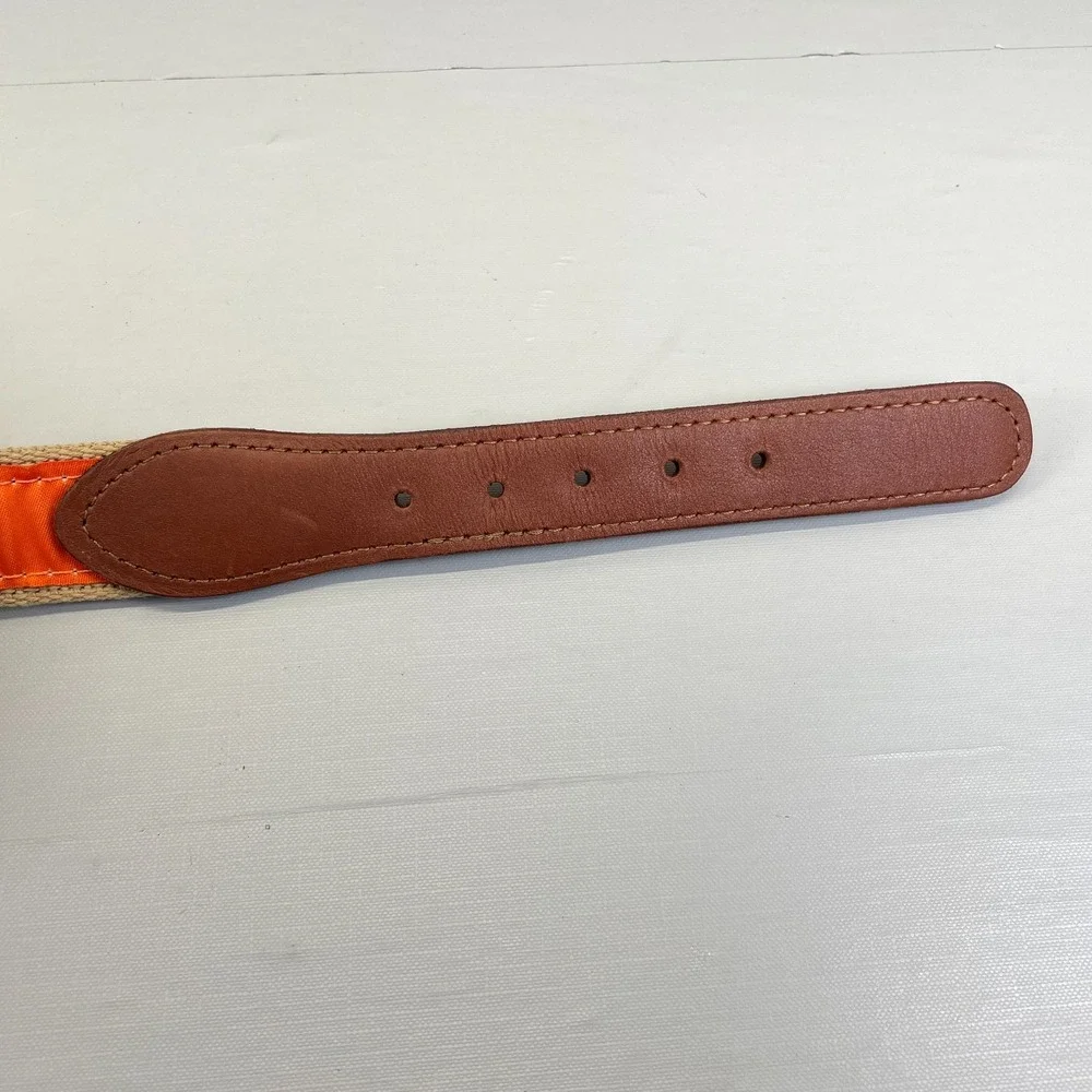 ZEP-PRO Clemson Tigers Belt Mens 34 Fabric Leather Brass NCAA Football - USA
